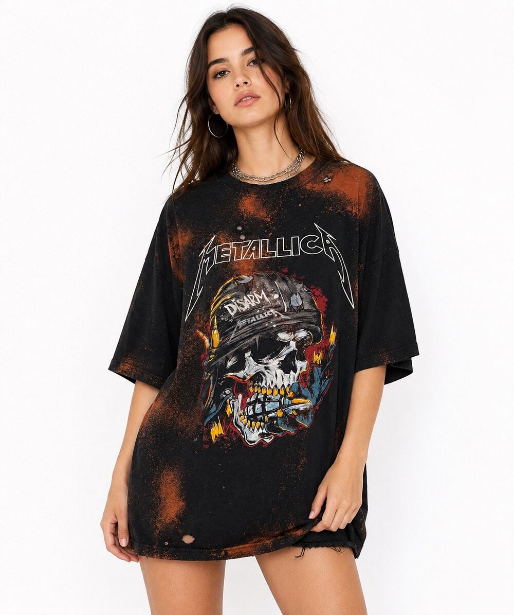 HNH Apparel Metallica Disarm Customized Distressed Unisex 100% Cotton T-Shirt